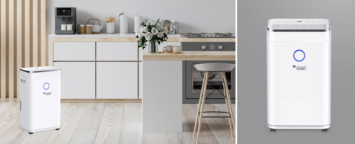 Energieffektiv MyCond Roomer Smart 25 luftavfuktare för bostadsbruk.