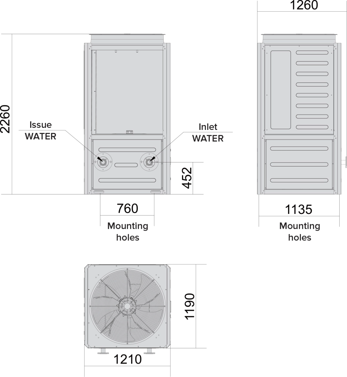 MyCond MCU-OHDD totala mått - 1