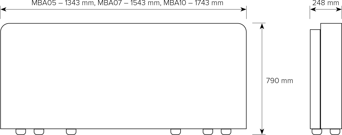 MyCond MBA-G övergripande dimensioner