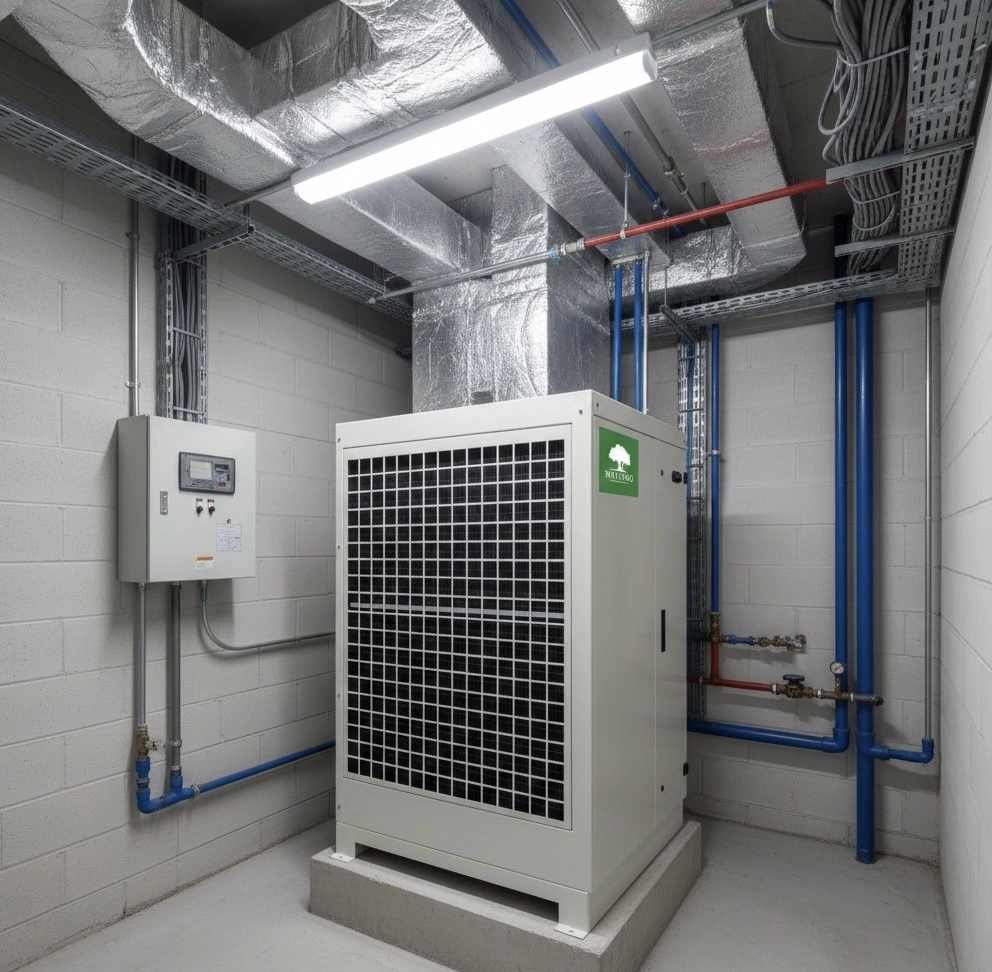 Luftavfuktare med luftv&auml;rme alternativ kombinerad l&auml;ge Mycond MID MSP