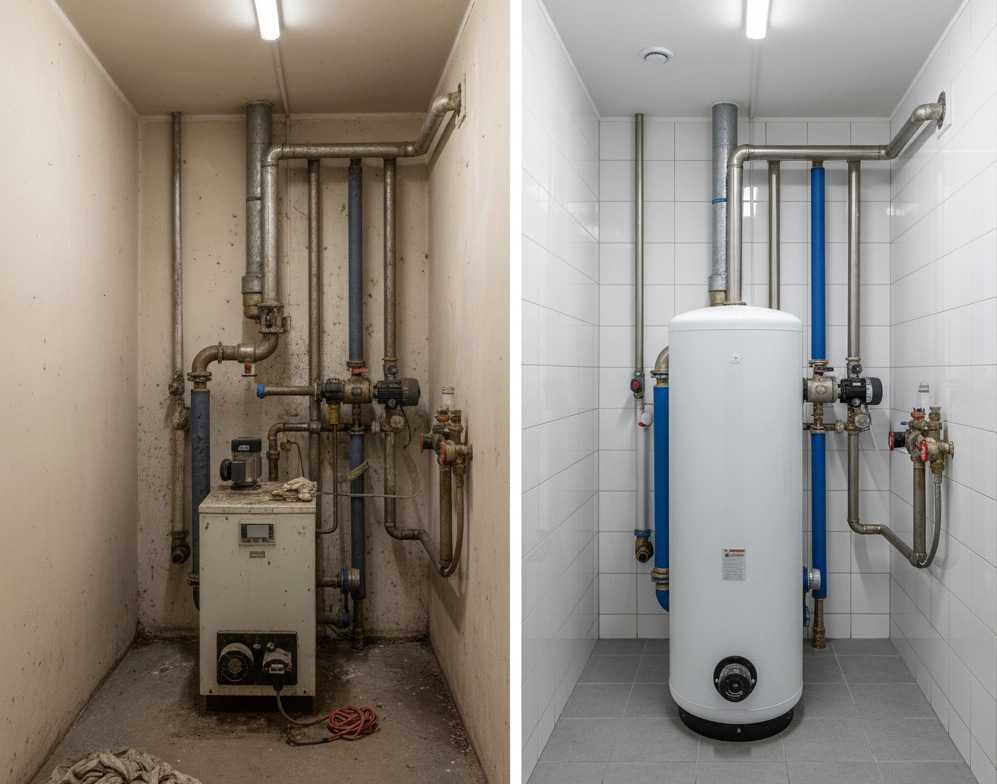 Ombyggnad av gammalt värmesystem med Mycond BeeEco värmepump