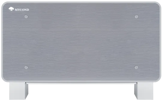 Designad golvstående fläktkonvektor Silver Glass-serien